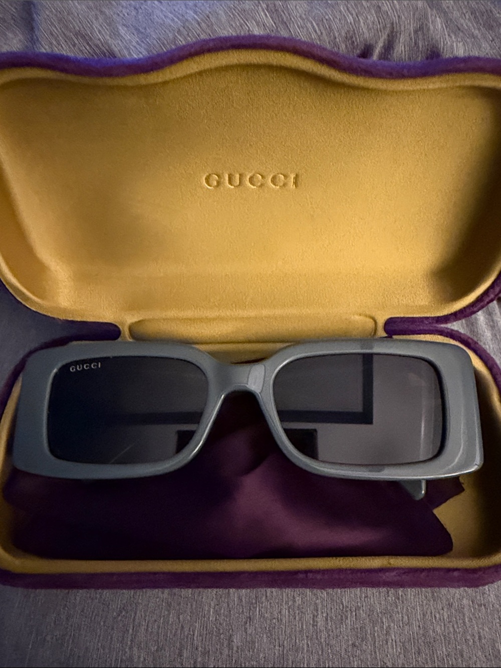 Gucci women’s Rectangular Sunglasses in Gray